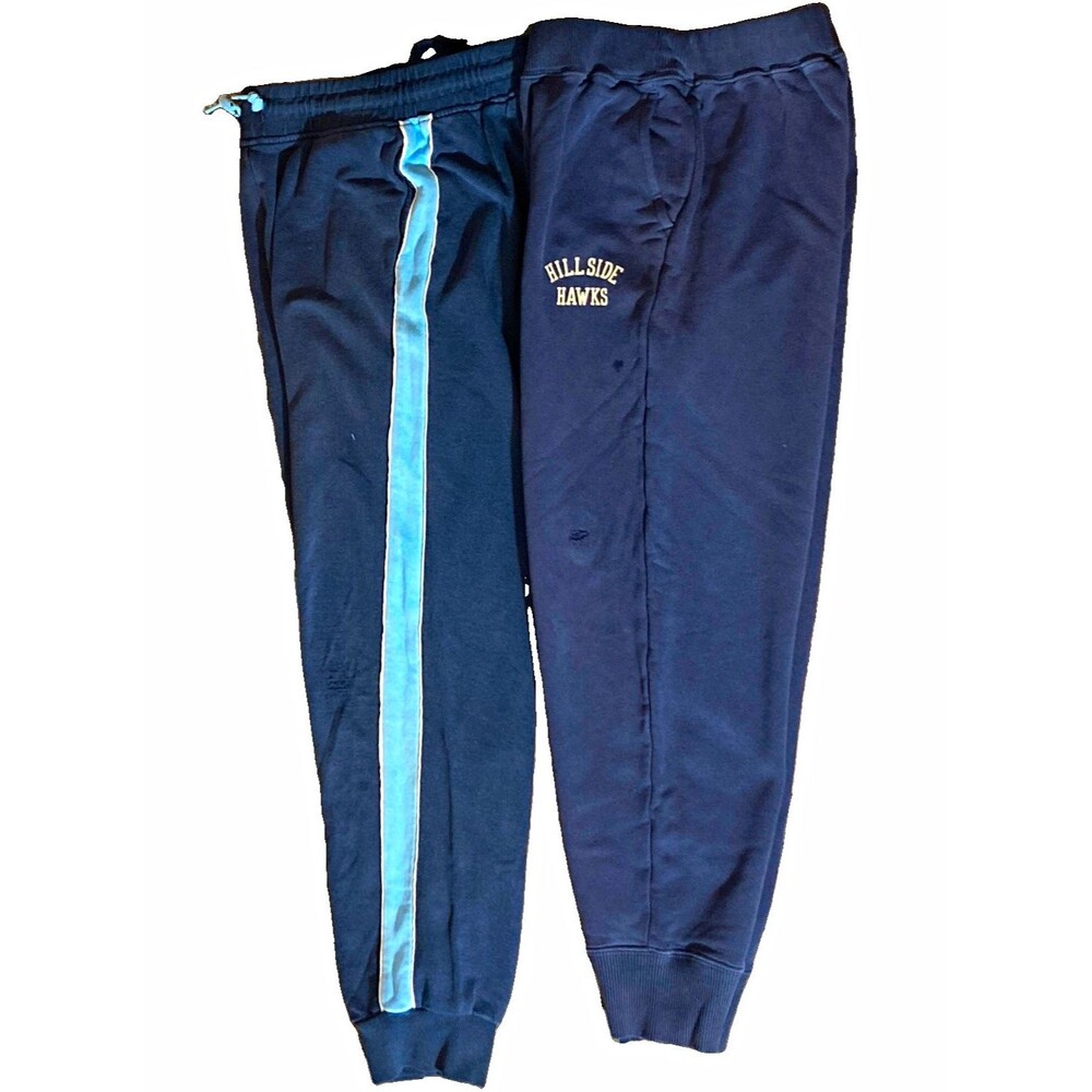 Boys size 10 Navy Blue Jogger Pants H&M Uniqlo Hillside Hawks 2 Pcs Bundle Lot